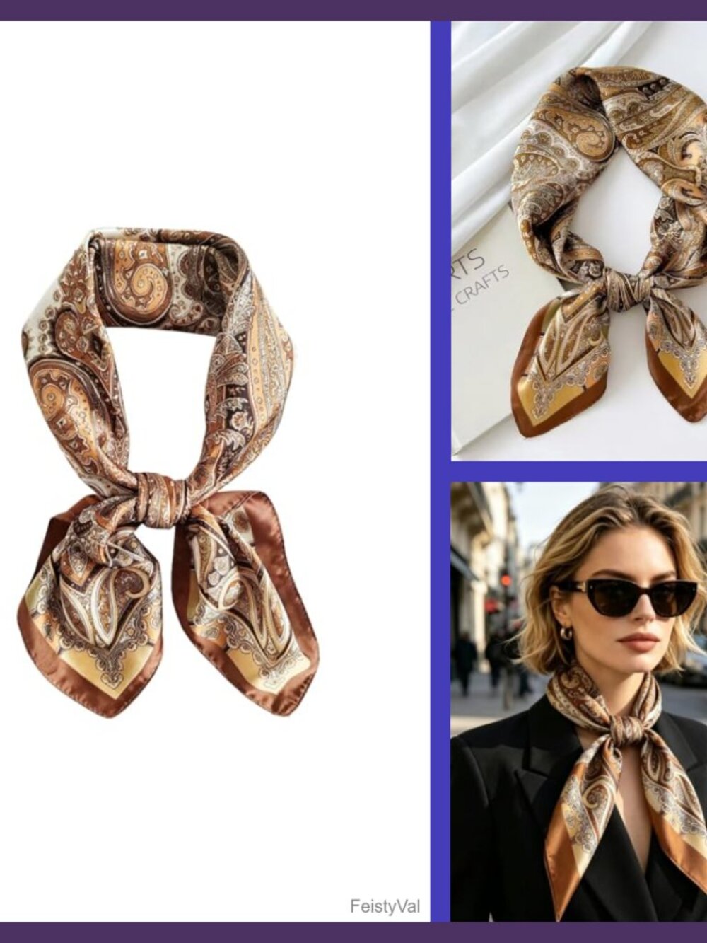 27" Satin Silk Like Hair Scarf Bandana Purse Scarf Women